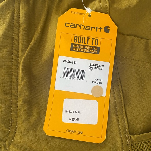 Carhartt Women’s Force Phoenix Cargo Short in Golden Grass - Size XL - Picture 6 of 11